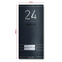 Metzler Kai -ADM10 Audio-Türsprechanlage, 2 Klingeltaster, RAL 7016 Anthrazit