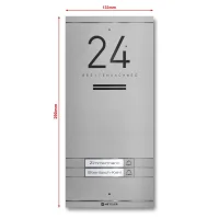 Metzler Kai -ADM10 Audio-Türsprechanlage, 2 Klingeltaster, RAL 9007 Graualuminium