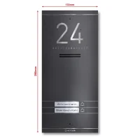Metzler Kai -ADM10 Audio-Türsprechanlage, 2 Klingeltaster, DB 703 Eisenglimmer