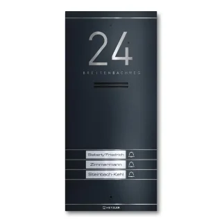 Metzler Kai -ADM10 Audio-Türsprechanlage, 3 Klingeltaster, RAL 7016 Anthrazit