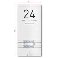 Metzler Kai -ADM10 Audio-Türsprechanlage, 3 Klingeltaster, RAL 9016 Verkehrsweiß
