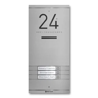 Metzler Kai -ADM10 Audio-Türsprechanlage, 3 Klingeltaster, RAL 9007 Graualuminium