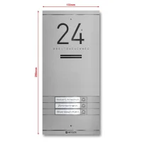 Metzler Kai -ADM10 Audio-Türsprechanlage, 3 Klingeltaster, RAL 9007 Graualuminium