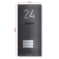 Metzler Kai -ADM10 Audio-Türsprechanlage, 3 Klingeltaster, DB 703 Eisenglimmer