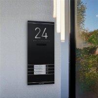 Metzler Kai -ADM10 Audio-Türsprechanlage, 3 Klingeltaster, RAL 9005 Tiefschwarz