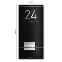 Metzler Kai -ADM10 Audio-Türsprechanlage, 3 Klingeltaster, RAL 9005 Tiefschwarz