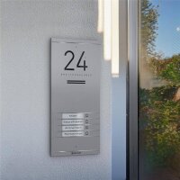 Metzler Kai -ADM10 Audio-Türsprechanlage, 4 Klingeltaster, RAL 9007 Graualuminium
