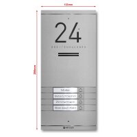 Metzler Kai -ADM10 Audio-Türsprechanlage, 4 Klingeltaster, RAL 9007 Graualuminium