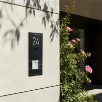 Metzler Kai -ADM10 Audio-Türsprechanlage, 4 Klingeltaster, RAL 9005 Tiefschwarz