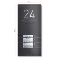 Metzler Kai -ADM10 Audio-Türsprechanlage, 5 Klingeltaster, DB 703 Eisenglimmer