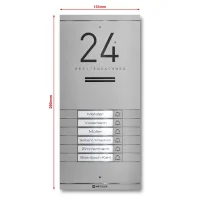 Metzler Kai -ADM10 Audio-Türsprechanlage, 6 Klingeltaster, RAL 9007 Graualuminium