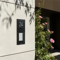 Metzler Kai -ADM10 Audio-Türsprechanlage, 6 Klingeltaster, RAL 9005 Tiefschwarz