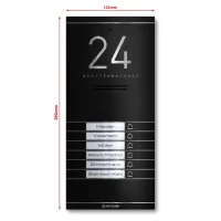 Metzler Kai -ADM10 Audio-Türsprechanlage, 6 Klingeltaster, RAL 9005 Tiefschwarz