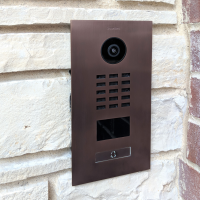 DoorBIrd D2201V IP Video T&uuml;rsprechanlage, 1 Einheit, 1 Ruftaste, Edelstahl V4A, Bronze-Optik als PVD-Beschichtung, Edelstahl, geb&uuml;rstet