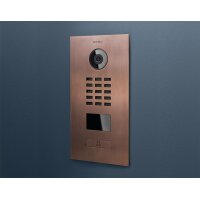 DoorBIrd D2201V IP Video Türsprechanlage, 1 Einheit, 1 Ruftaste, Edelstahl V4A, Bronze-Optik als PVD-Beschichtung, Edelstahl, gebürstet