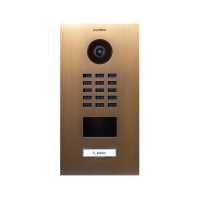 DoorBIrd D2201V IP Video Türsprechanlage, 1 Einheit, 1 Ruftaste, Echtes Messing brüniert