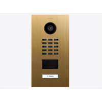 DoorBIrd D2201V IP Video T&uuml;rsprechanlage, 1 Einheit, 1 Ruftaste, Gold-Optik als PVD-Beschichtung, Edelstahl, geb&uuml;rstet