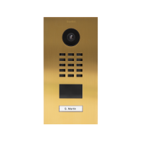 DoorBIrd D2201V IP Video Türsprechanlage, 1 Einheit, 1 Ruftaste, Gold-Optik als PVD-Beschichtung, Edelstahl, gebürstet