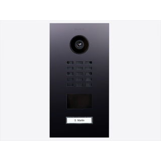 DoorBIrd D2201V IP Video Türsprechanlage, 1 Einheit, 1 Ruftaste, Titan-Optik als PVD-Beschichtung, Edelstahl V4A, hochglanzpoliert