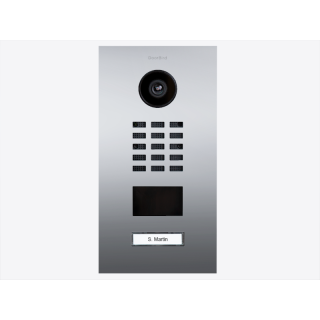 DoorBIrd D2201V IP Video Türsprechanlage, 1 Einheit, 1 Ruftaste, Chrom-Optik, Edelstahl V4A, hochglanzpoliert
