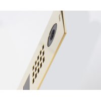DoorBIrd D2201V IP Video T&uuml;rsprechanlage, 1 Einheit, 1 Ruftaste,Messing-Optik als PVD-Beschichtung, Edelstahl V4A, hochglanzpoliert
