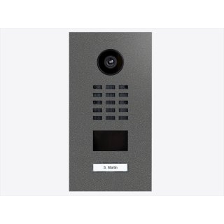 DoorBIrd D2201V IP Video Türsprechanlage, 1 Einheit, 1 Ruftaste, Edelstahl V4A, DB 703, Edelstahl, pulverbeschichtet, seidenmatt