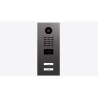 DoorBIrd D2202V IP Video T&uuml;rsprechanlage, 2 Einheit, 2 Ruftaste, Titan-Optik als PVD-Beschichtung, Edelstahl, geb&uuml;rstet