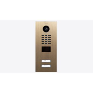 DoorBIrd D2202V IP Video Türsprechanlage, 2 Einheit, 2 Ruftaste, Echtes Messing brüniert