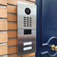 DoorBIrd D2202V IP Video Türsprechanlage, 2 Einheit, 2 Ruftaste, Echtes Messing brüniert