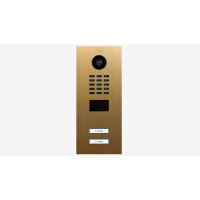 DoorBIrd D2202V IP Video T&uuml;rsprechanlage, 2 Einheit, 2 Ruftaste, Gold-Optik als PVD-Beschichtung, Edelstahl, geb&uuml;rstet