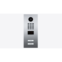 DoorBIrd D2202V IP Video T&uuml;rsprechanlage, 2 Einheit, 2 Ruftaste, Titan-Optik als PVD-Beschichtung, Chrom-Optik, Edelstahl V4A, hochglanzpoliert
