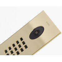 DoorBIrd D2202V IP Video T&uuml;rsprechanlage, 2 Einheit, 2 Ruftaste, Messing-Optik als PVD-Beschichtung, Edelstahl V4A, hochglanzpoliert