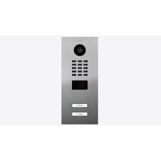 DoorBIrd D2202V IP Video Türsprechanlage, 2 Einheit, 2 Ruftasten, DB 703, Edelstahl, pulverbeschichtet, seidenmatt