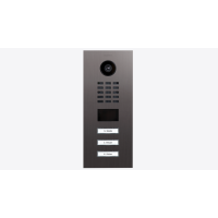 DoorBIrd D2203V IP Video T&uuml;rsprechanlage, 3 Einheit, 3 Ruftaste,Titan-Optik als PVD-Beschichtung, Edelstahl, geb&uuml;rstet