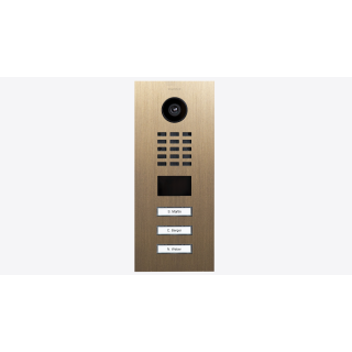DoorBIrd D2203V IP Video Türsprechanlage, 3 Einheit, 3 Ruftaste,Echtes Messing brüniert