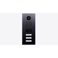 DoorBIrd D2203V IP Video T&uuml;rsprechanlage, 3 Einheit, 3 Ruftasten. Titan-Optik als PVD-Beschichtung, Edelstahl V4A, hochglanzpoliert
