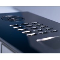 DoorBIrd D2203V IP Video T&uuml;rsprechanlage, 3 Einheit, 3 Ruftasten. Titan-Optik als PVD-Beschichtung, Edelstahl V4A, hochglanzpoliert