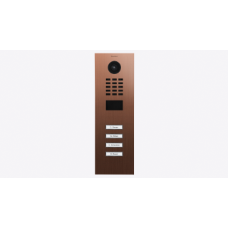 DoorBIrd D2204V IP Video Türsprechanlage, 4 Einheit, 4 Ruftaste,Bronze-Optik als PVD-Beschichtung, Edelstahl, gebürstet