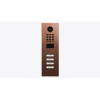 DoorBIrd D2204V IP Video T&uuml;rsprechanlage, 4 Einheit, 4 Ruftaste,Bronze-Optik als PVD-Beschichtung, Edelstahl, geb&uuml;rstet