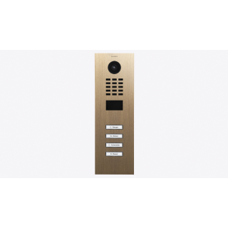 DoorBIrd D2204V IP Video Türsprechanlage, 4 Einheit, 4 Ruftaste, Echtes Messing brüniert