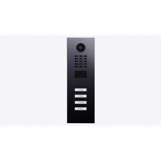 DoorBIrd D2204V IP Video Türsprechanlage, 4 Einheit, 4 Ruftaste, Titan-Optik als PVD-Beschichtung, Edelstahl V4A, hochglanzpoliert