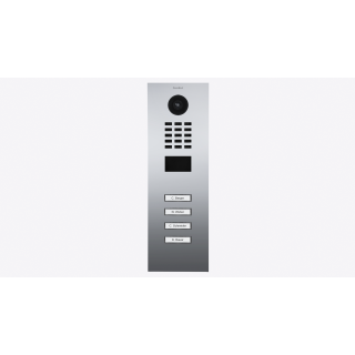 DoorBIrd D2204V IP Video Türsprechanlage, 4 Einheit, 4 Ruftaste,Chrom-Optik, Edelstahl V4A, hochglanzpoliert