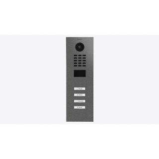 DoorBIrd D2204V IP Video Türsprechanlage, 4 Einheit, 4 Ruftaste, DB 703, Edelstahl, pulverbeschichtet, seidenmatt