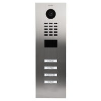 DoorBIrd D2204V IP Video T&uuml;rsprechanlage, 4 Einheit, 4 Ruftaste, DB 703, Edelstahl, pulverbeschichtet, seidenmatt