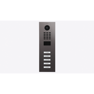 DoorBIrd D2205V IP Video Türsprechanlage, 5 Einheit, 5 Ruftaste, Titan-Optik als PVD-Beschichtung, Edelstahl, gebürstet