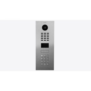 DoorBird IP Video Türsprechanlage ; 1 Einheit, 1 Ruftaste. Edelstahl V4A (salzwasser- und flugrostbeständig), gebürstet