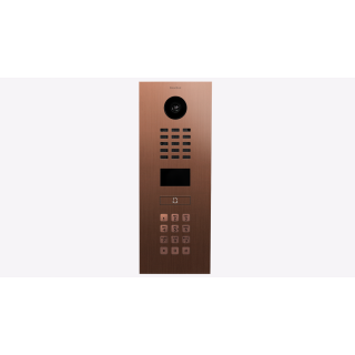 DoorBird IP Video Türsprechanlage ; 1 Einheit, 1 Ruftaste. Bronze-Optik als PVD-Beschichtung, Edelstahl, gebürstet