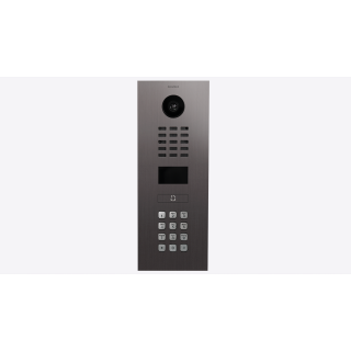 DoorBird IP Video Türsprechanlage ; 1 Einheit, 1 Ruftaste. Titan-Optik als PVD-Beschichtung, Edelstahl, gebürstet