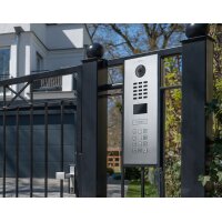 DoorBird IP Video T&uuml;rsprechanlage ; 1 Einheit, 1 Ruftaste. Titan-Optik als PVD-Beschichtung, Edelstahl, geb&uuml;rstet