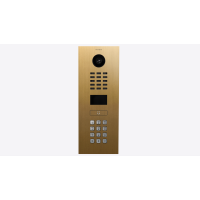 DoorBird IP Video T&uuml;rsprechanlage ; 1 Einheit, 1 Ruftaste. Gold-Optik als PVD-Beschichtung, Edelstahl, geb&uuml;rstet